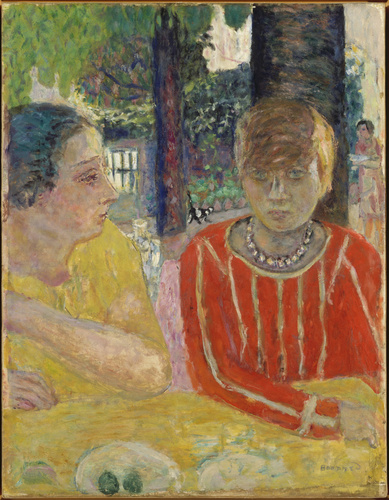 Pierre Bonnard - Reine Natanson et Marthe Bonnard au corsage rouge