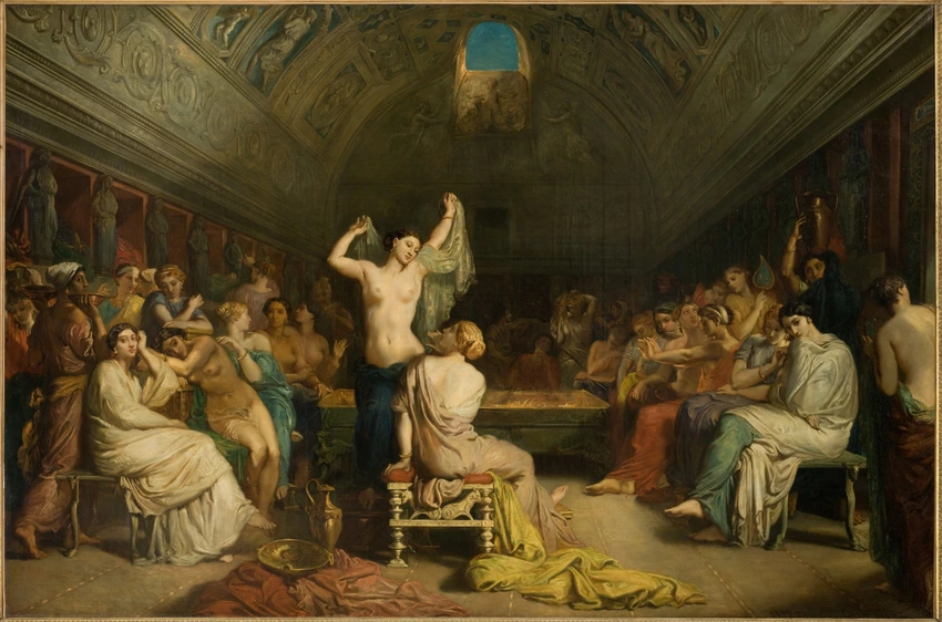 Théodore Chassériau - Le Tepidarium, "salle où les femmes de Pompéi venaient se ...