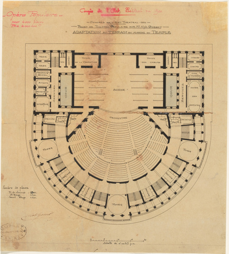Alphonse Gosset - Un théâtre, plan du rez-de-chaussée