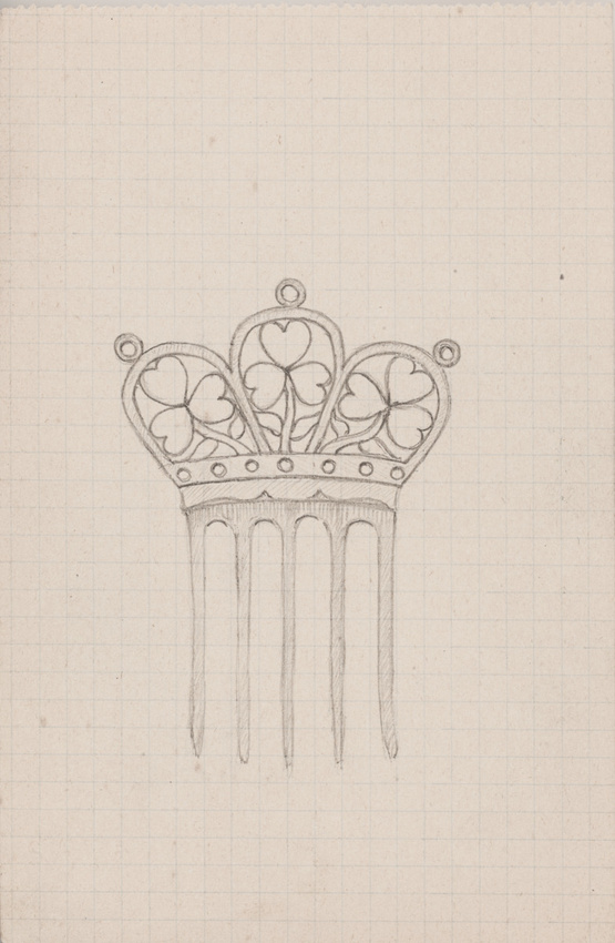 Enguerrand du Suau de la Croix - Peigne à motif de trois trèfles et trois cercle...