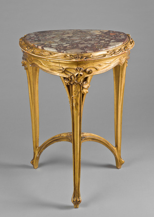 Louis Majorelle - Table de salon tripode, décor clématites