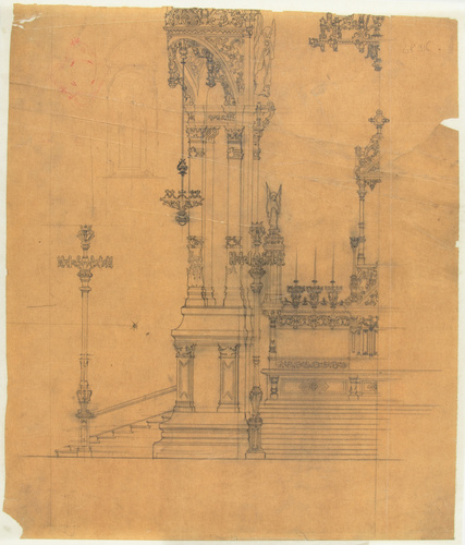 Hector Guimard - Beaux-arts : concours Prix Rougevin, Un ciborium sous le dôme d...