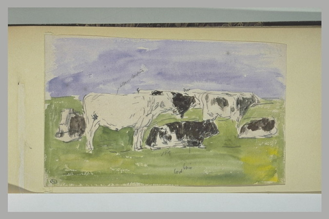 EUGENE BOUDIN、Paturage Etude de vaches au pâturage - Eugène Boudin | Musée d'Orsay