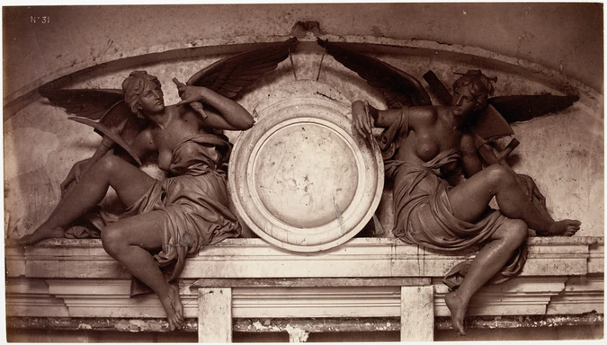 Louis-Emile Durandelle - Terrasse et Charpente - bas-relief de Delaplanche
