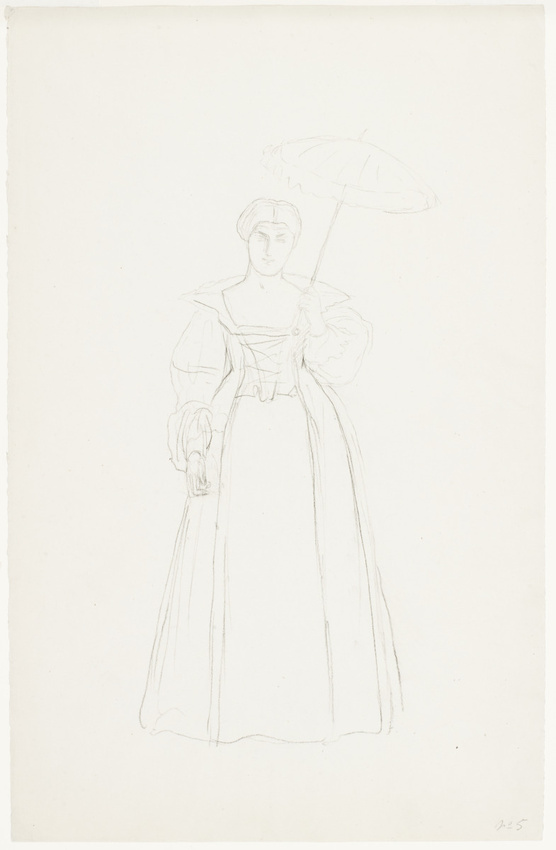 Jean-Léon Gérôme - Personnage féminin en costume historique, de face, tenant un ...
