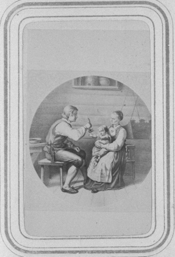 Anonyme - Photographie de tableau, couple de paysans