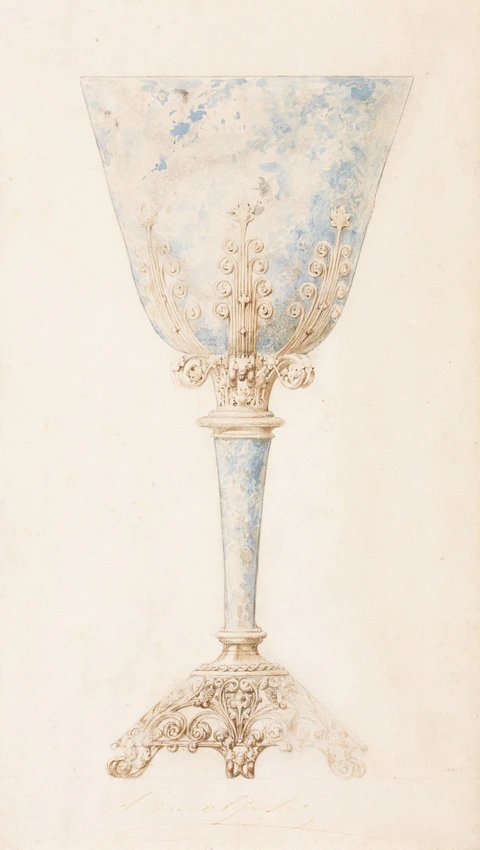 Frédéric-Jules Rudolphi - Projet de coupe de lapis-lazuli et argent oxydé