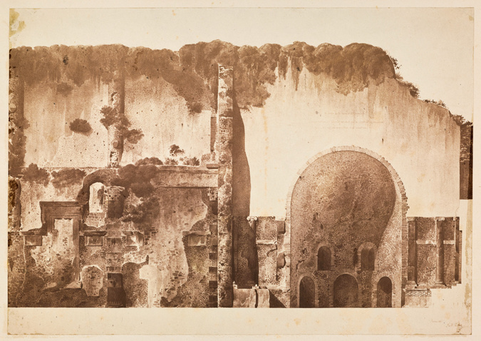 Anonyme - Photographie de dessin : basilique de Palestrina, vue de l'atrium et a...