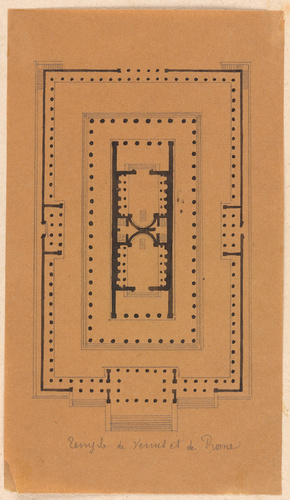 Edouard Villain - Plan du temple de Vénus et de Rome