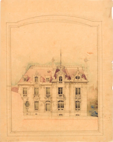 Henri Gutton - Maison de Monsieur Luc, élévation de la façade principale