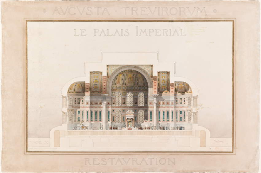 Felix Boutron - Le Palais impérial d'Auguste à Trèves, coupe