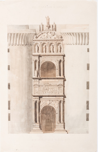Victor Baltard - Elévation de l'arc d'Aragon à Naples