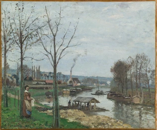 La Seine à Port-Marly, le lavoir - Camille Pissarro