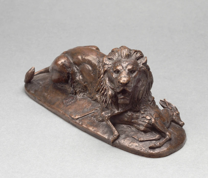 Lion tenant un guib - Antoine-Louis Barye