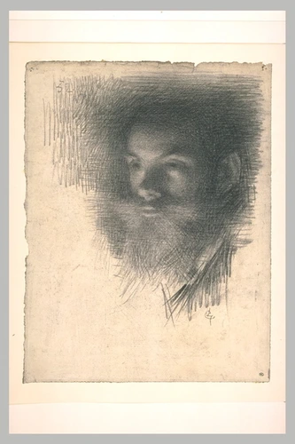 Ernest Laurent - Homme portant moustache et barbe : étude pour le Concert Colonn...