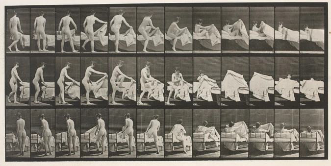Eadweard Muybridge - Femme se mettant au lit