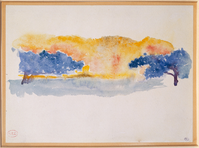 Henri-Edmond Cross - Arbres sur un fond de ciel jaune
