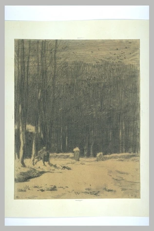 La Porte aux vaches, par temps de neige - Jean-François Millet