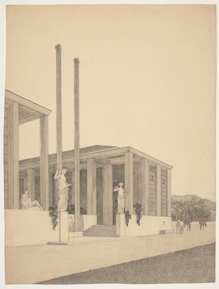 Josef Hoffmann - Pavillon autrichien, Exposition internationale d'art, Rome, 191...