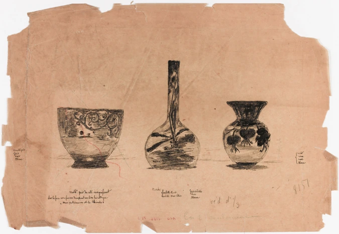 Emile Gallé - Trois vases décorés