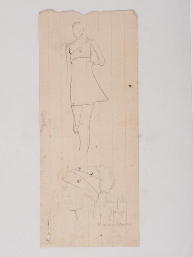 Jacques De Lalaing - Modèle féminin, en pied et en portrait (croquis).