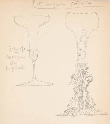 Eugène Grasset - Deux putti ornant le pied d'un vase
