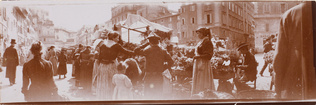 Constant Puyo - Rome, Campo dei Fiori avec statue de Giordano bruno au fond