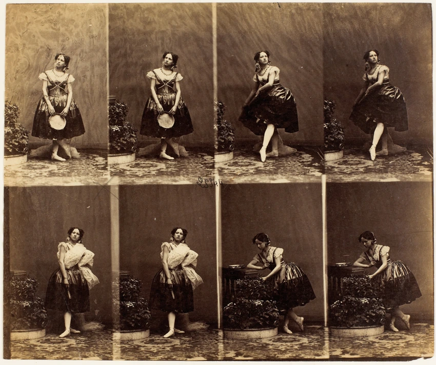 André Adolphe Eugène Disdéri - Mlle Joséphine Lecerf en pied, en huit poses