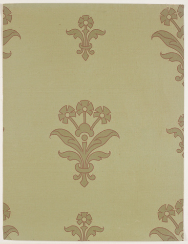 Anonyme - Bouquet de trois fleurs stylisées alterné avec bouquet d'une fleur