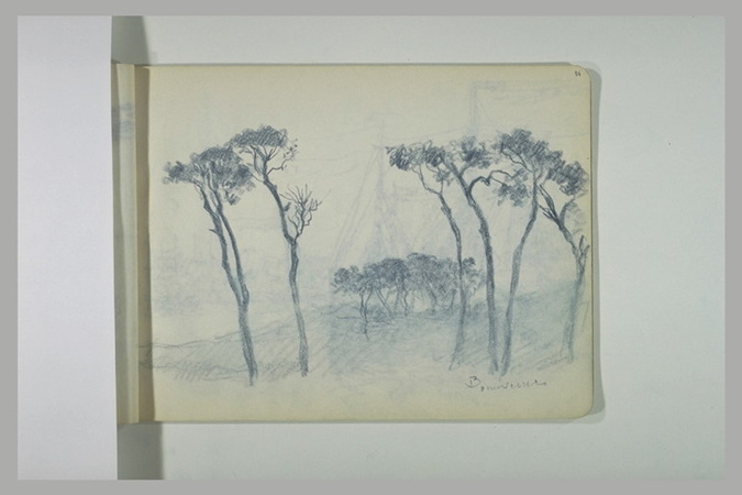 Lucien Lévy-Dhurmer - Paysage avec de grands arbres