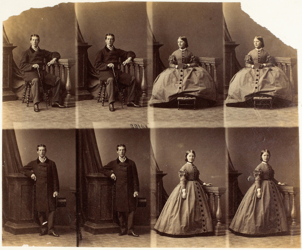 André Adolphe Eugène Disdéri - M. et Mme Thesiger en huit poses, quatre monsieur...
