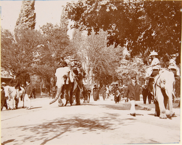 Henri Lemoine - Bois de Boulogne, personnages et élèphants