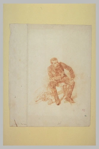 Ernest Meissonier - Portrait de Meissonier, assis, en costume de peintre aux Arm...