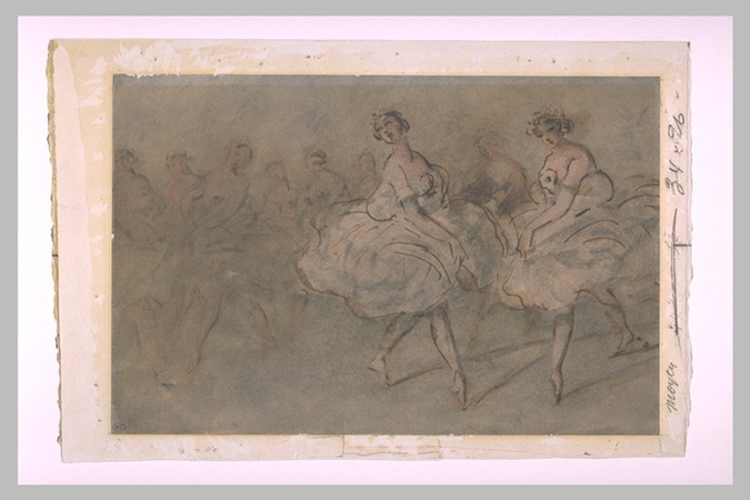 Constantin Guys - Le ballet : danseuses évoluant sur la scène