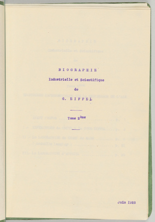 Gustave Eiffel - Biographie scientifique et industrielle. Résistance de l'air