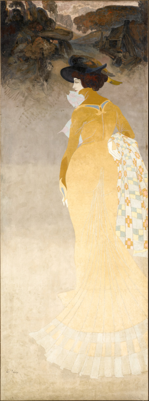 élément de décor & décor, Georges de Feure, Peinture décorative pour le pavillon "L'Art Nouveau Bing" : allégorie d'un art appliqué, 1900