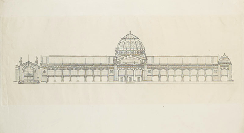 Jean-Camille Formigé - Projet pour l'Exposition universelle de 1889, état défini...