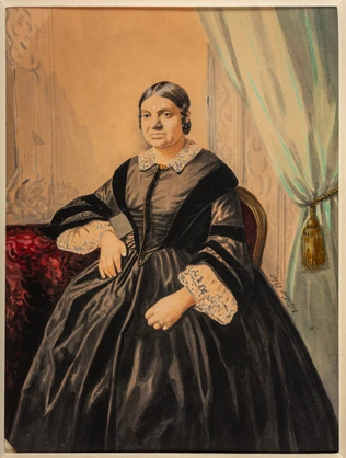 Portrait de femme assise dans un intérieur - Jean-Baptiste Sabatier-Blot