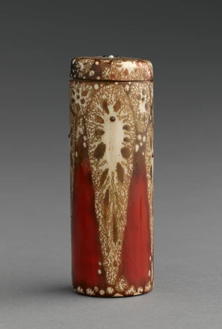 Clément Mère - Boîte cylindrique, décor rouge