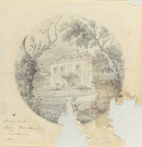 Juste Lisch - Maison de M. Davillier à Eaubonne, façade sur jardin