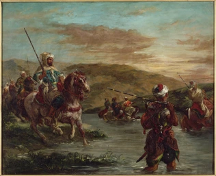 Passage d'un gué au Maroc - Eugène Delacroix