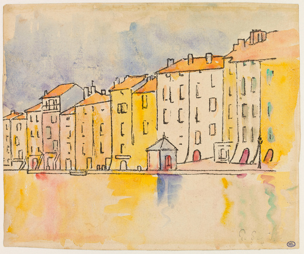 Paul Signac - Maisons ensoleillées sur le port de Saint-Tropez