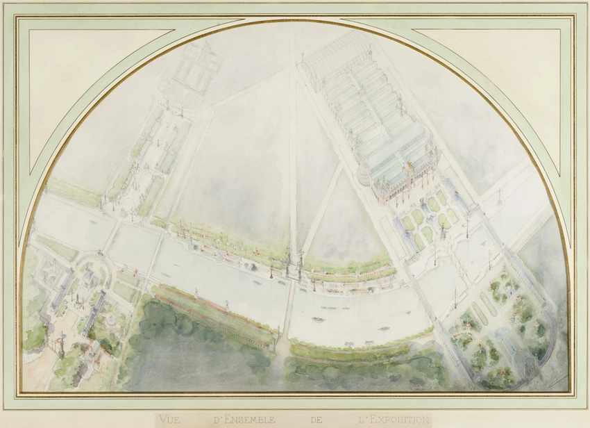 Alphonse Defrasse - Projet pour l'Exposition universelle de 1900, vue d'ensemble...