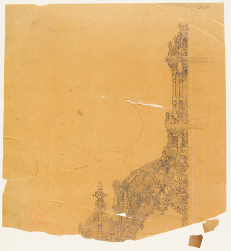 Hector Guimard - Beaux-arts : concours Prix Rougevin, Un ciborium sous le dôme d...