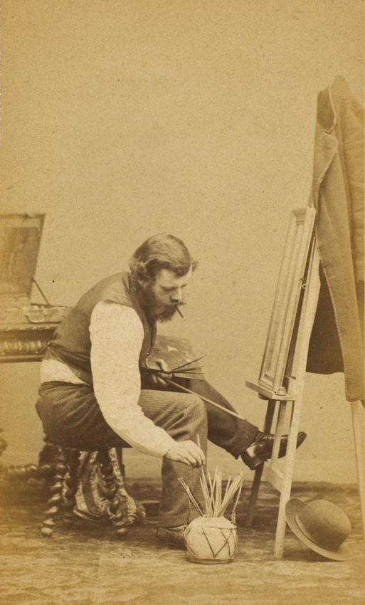 André Adolphe Eugène Disdéri - Portrait d'Edmond Lebel devant un chevalet