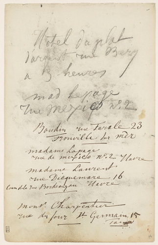 Johan Barthold Jongkind - Liste d'adresses