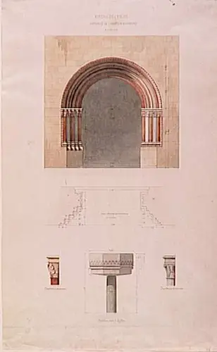 Victor Ruprich-Robert - Saint-Martory, détails de l'église, portail, élévation e...