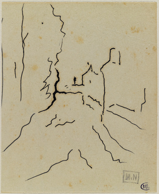 Paul Gauguin - Croquis de paysage : route au premier plan