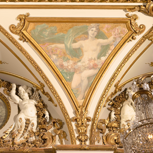 Pierre Fritel - Décor peint de la salle des fêtes de l'ancien hôtel Terminus, qu...