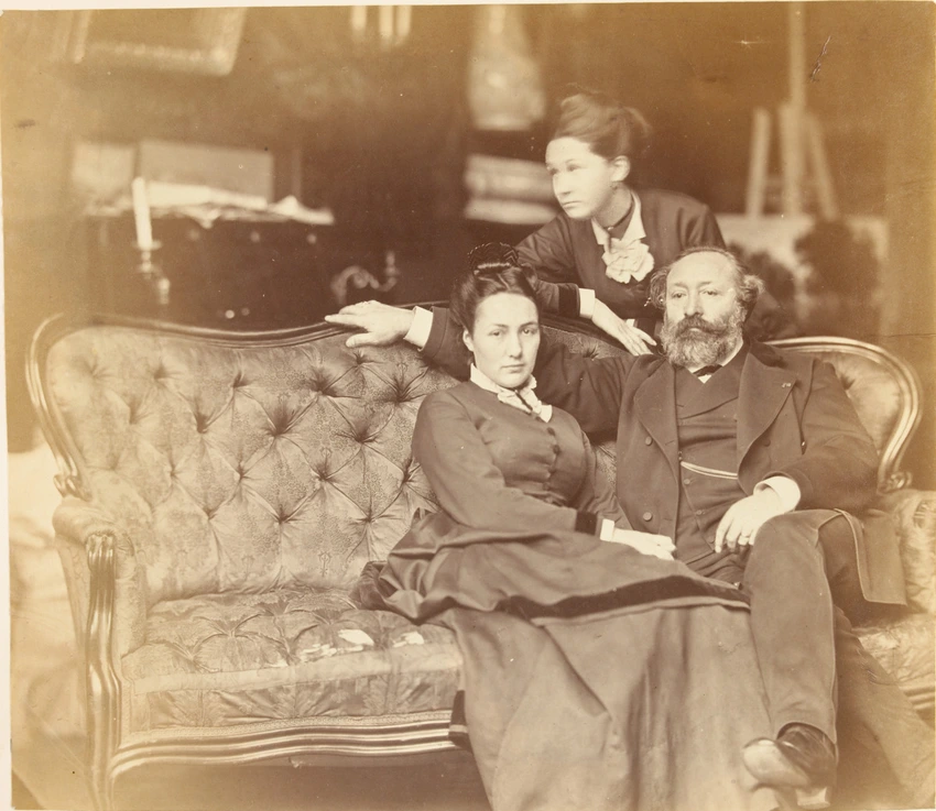 Louis Robert - Charles Emile Van Marcke, sa femme et sa fille dans leur appartem...